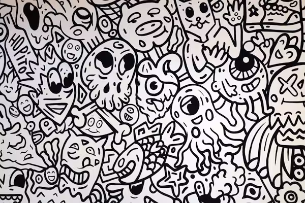 Wall art in a pub in Warsaw, Poland taken by Alexander Kyriakou in spring of 2025